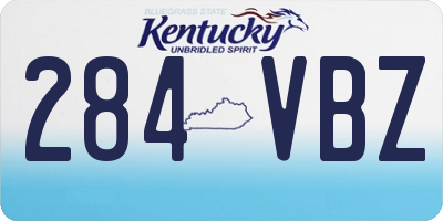 KY license plate 284VBZ