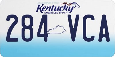 KY license plate 284VCA