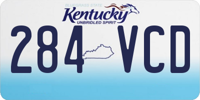 KY license plate 284VCD