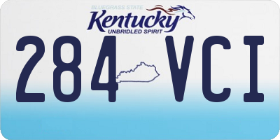 KY license plate 284VCI