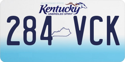 KY license plate 284VCK
