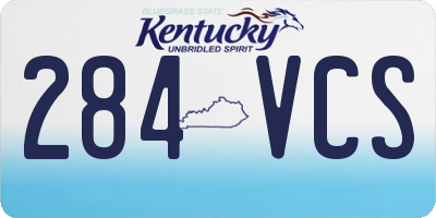 KY license plate 284VCS