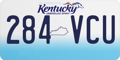 KY license plate 284VCU