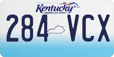 KY license plate 284VCX