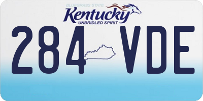 KY license plate 284VDE