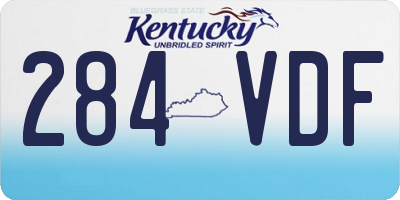 KY license plate 284VDF