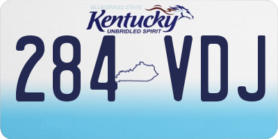 KY license plate 284VDJ