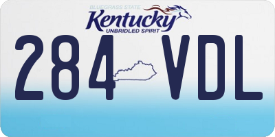 KY license plate 284VDL