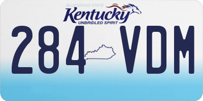 KY license plate 284VDM