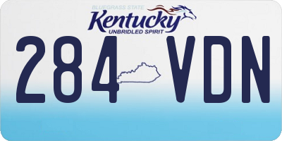 KY license plate 284VDN