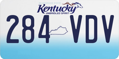KY license plate 284VDV