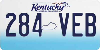 KY license plate 284VEB