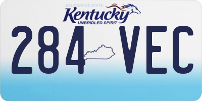 KY license plate 284VEC