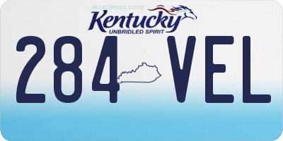 KY license plate 284VEL