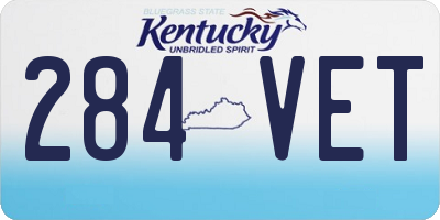 KY license plate 284VET
