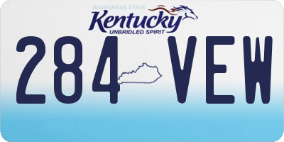 KY license plate 284VEW