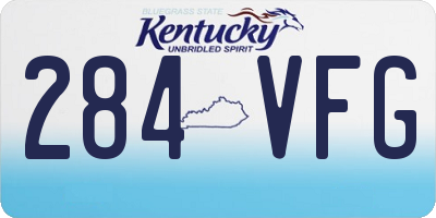 KY license plate 284VFG
