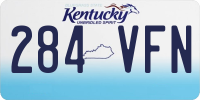 KY license plate 284VFN