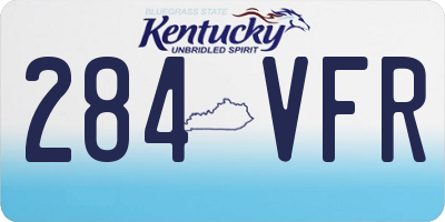 KY license plate 284VFR