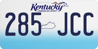 KY license plate 285JCC