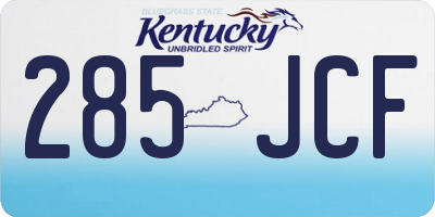 KY license plate 285JCF