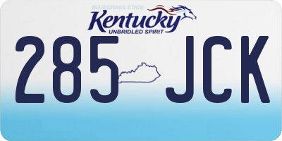 KY license plate 285JCK