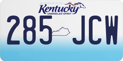 KY license plate 285JCW