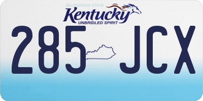 KY license plate 285JCX