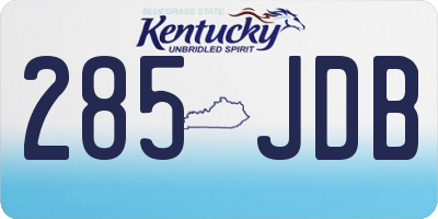 KY license plate 285JDB