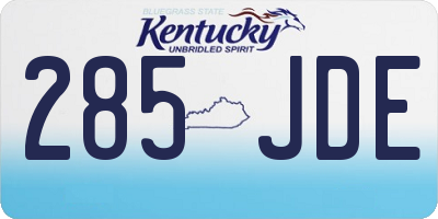 KY license plate 285JDE