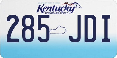 KY license plate 285JDI