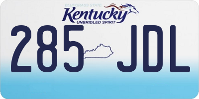 KY license plate 285JDL