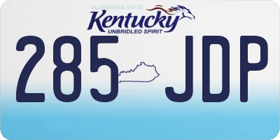 KY license plate 285JDP