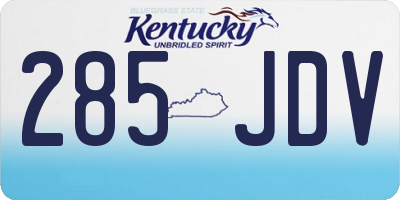 KY license plate 285JDV
