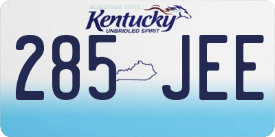 KY license plate 285JEE