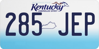 KY license plate 285JEP