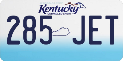 KY license plate 285JET