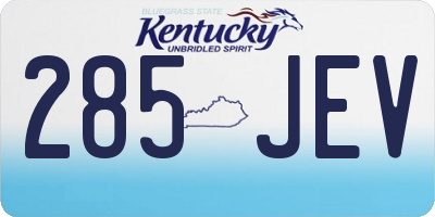 KY license plate 285JEV