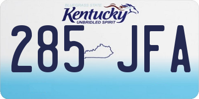 KY license plate 285JFA