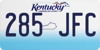 KY license plate 285JFC