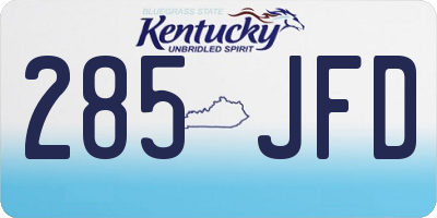 KY license plate 285JFD