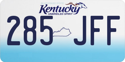 KY license plate 285JFF