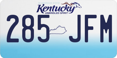 KY license plate 285JFM