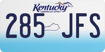 KY license plate 285JFS