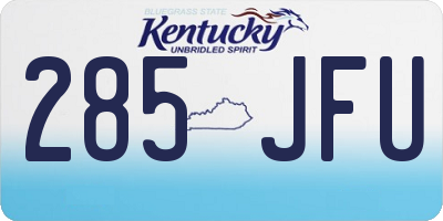 KY license plate 285JFU