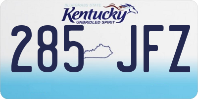 KY license plate 285JFZ
