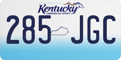 KY license plate 285JGC