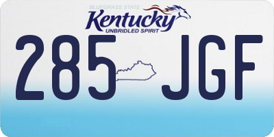 KY license plate 285JGF