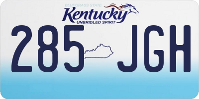 KY license plate 285JGH