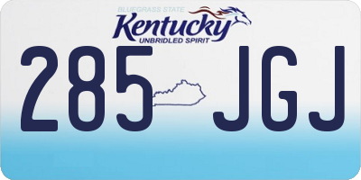 KY license plate 285JGJ